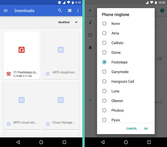 Android O: Custom Ringtone Select