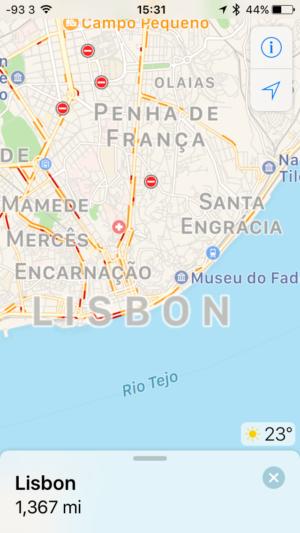 map view shows weather detail