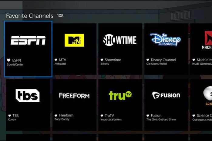 Playstation Vue channel lineup