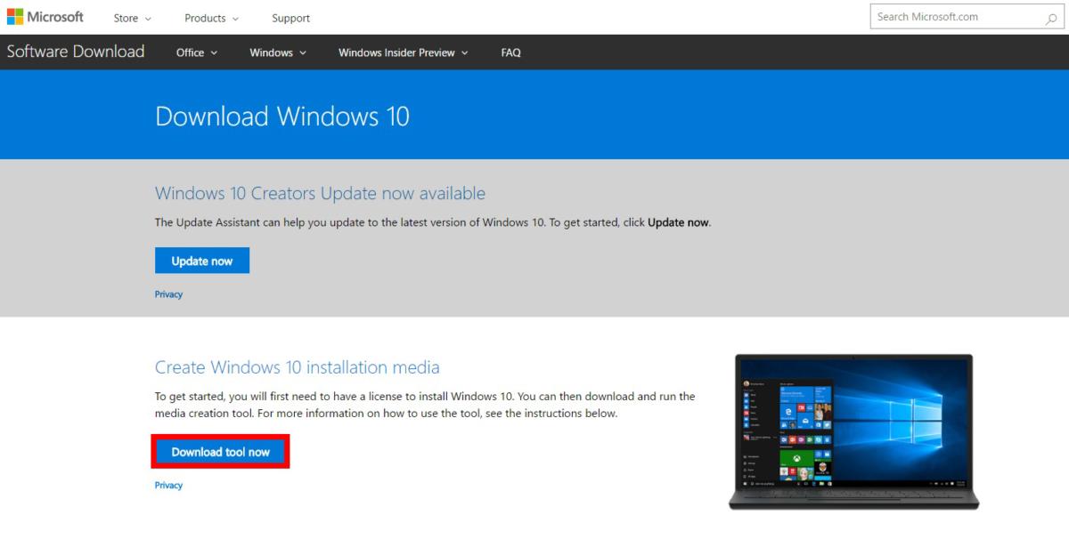 download windows media creation tool for windows 10