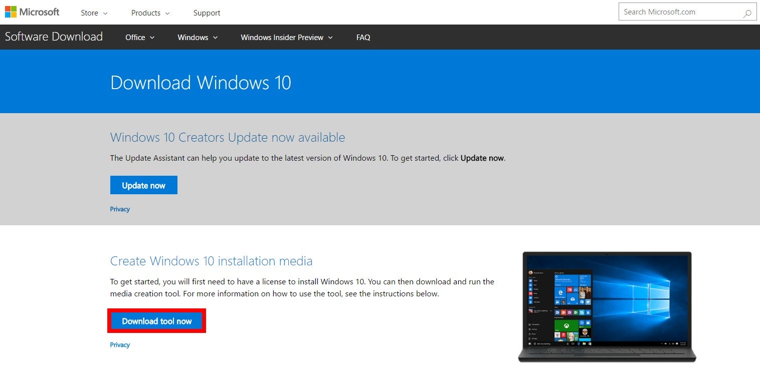 download windows 10 installation media from microsoft