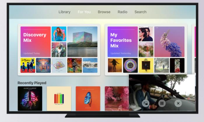 picture in picture apple tv tvos