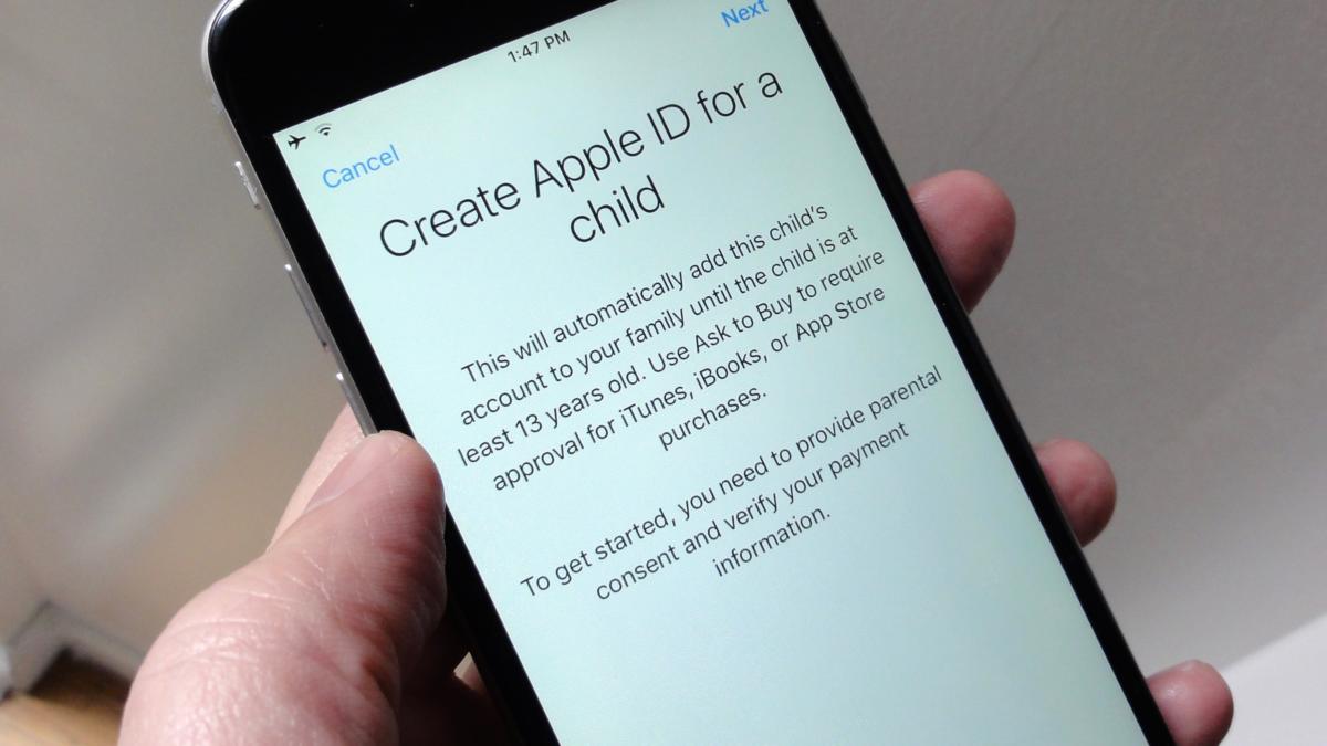 Create a child’s iCloud account