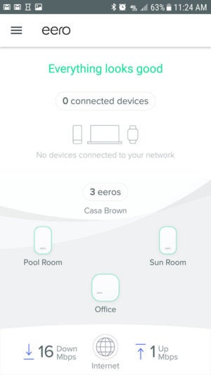 Eero dashboard