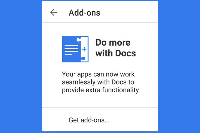 Google Docs Add-ons Android