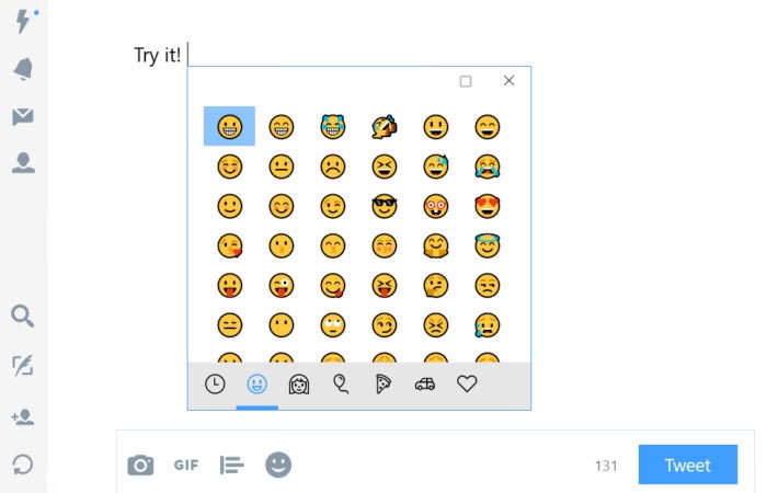 Windows 10 16215 hardware keyboard emoji
