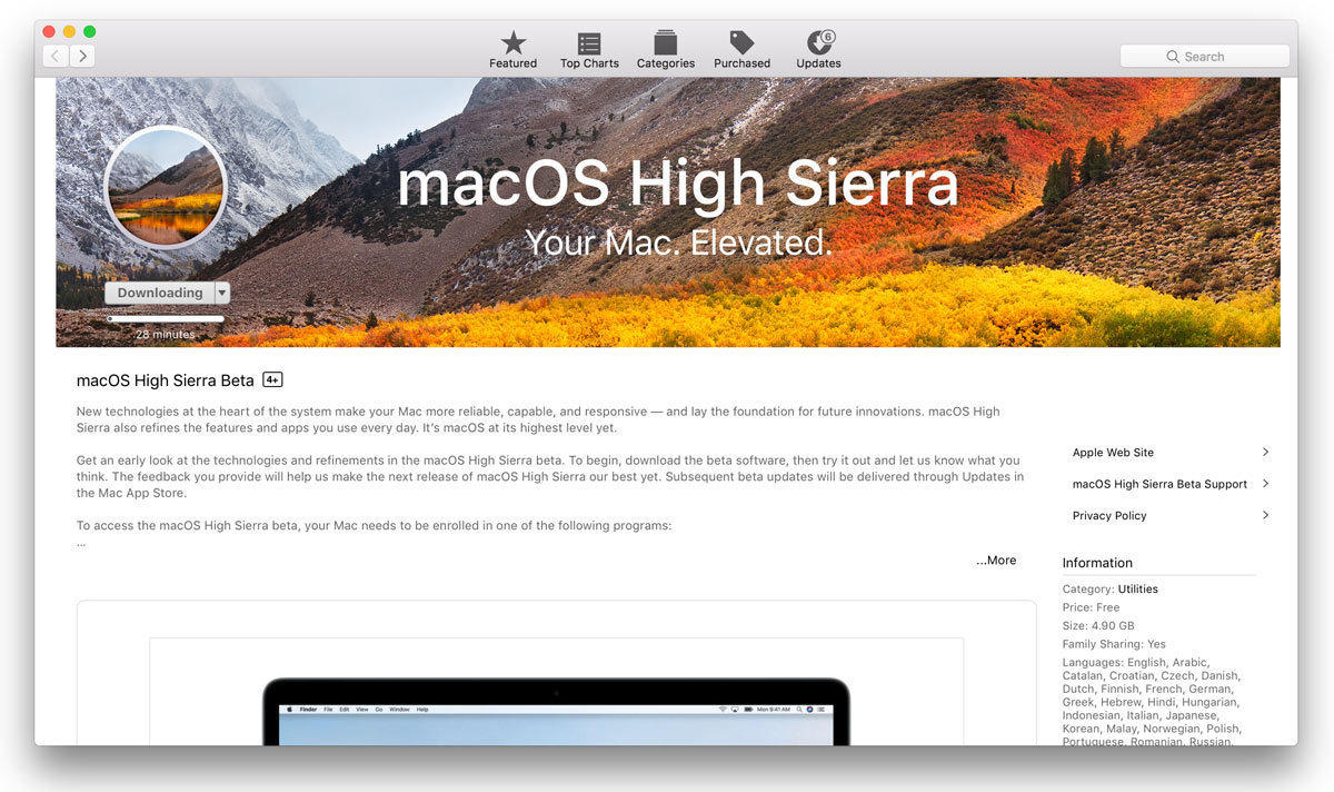 Download Mac High Sierra Public Beta