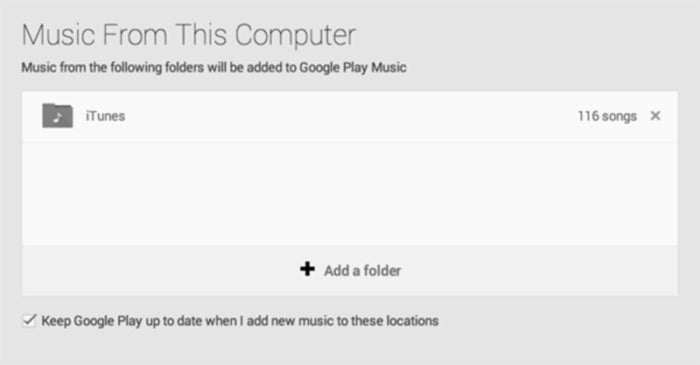 импортировать музыку google play large