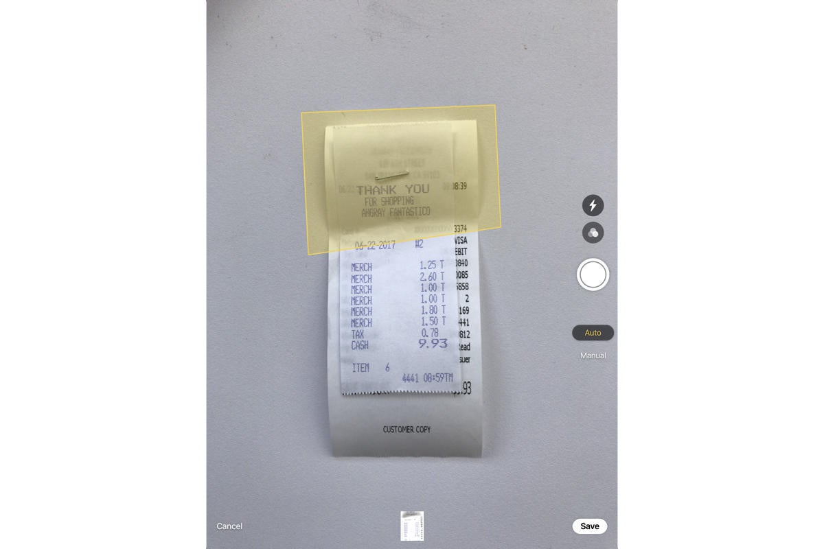 ios 11 document scanner in notes