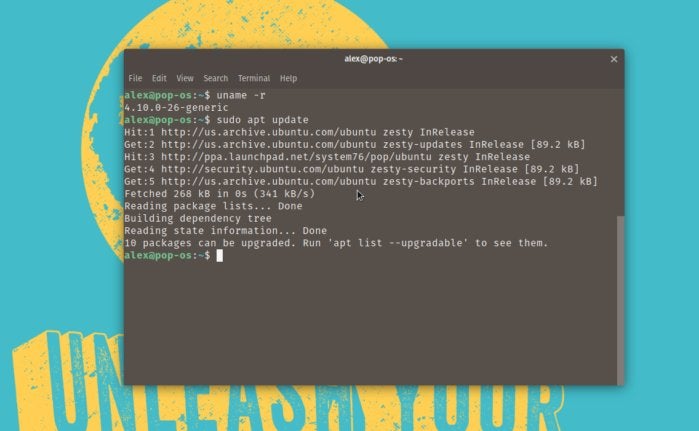 linux pop os apt update