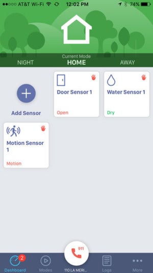 Ooma home security user interface
