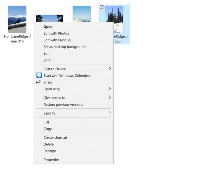 share context menu