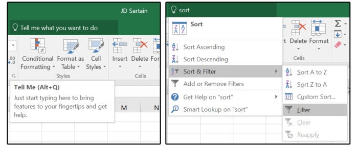 excel in filter option Excel sort shortcut Spreadsheets: Navigation, data keys,