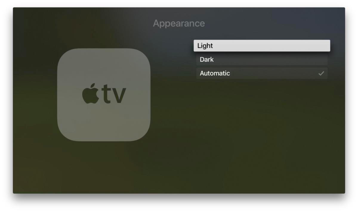 apple tv dark mode