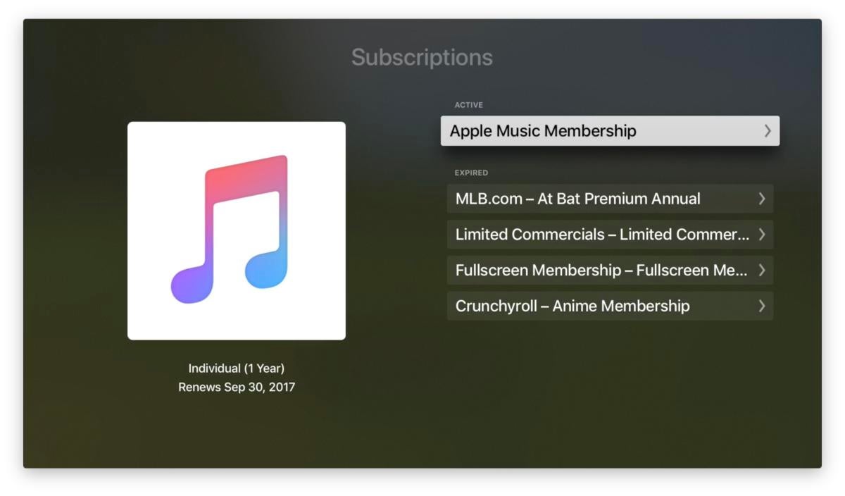 apple tv subscriptions