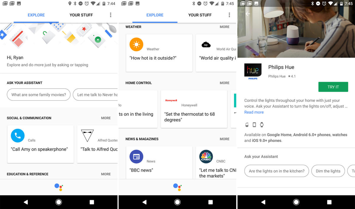 google assistant explore