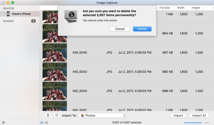 delete already imported photos from iphone 2019