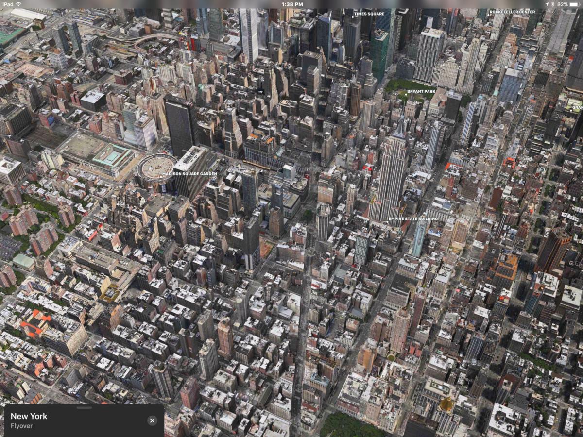 Maps flyover of NYC