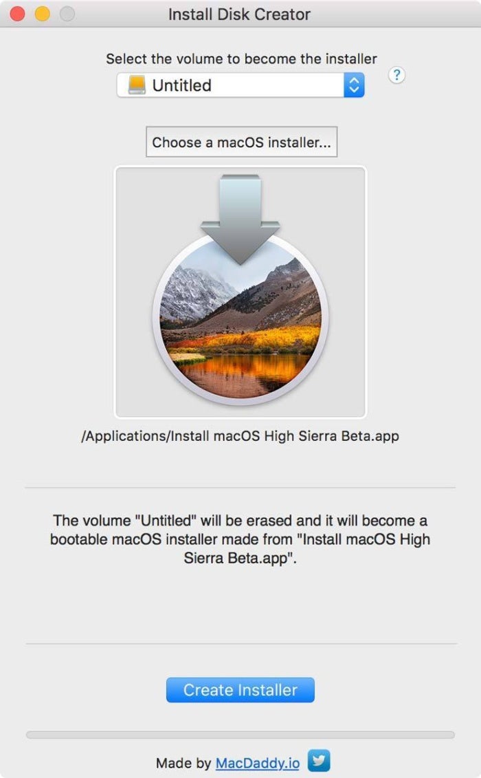 disk maker for high sierra