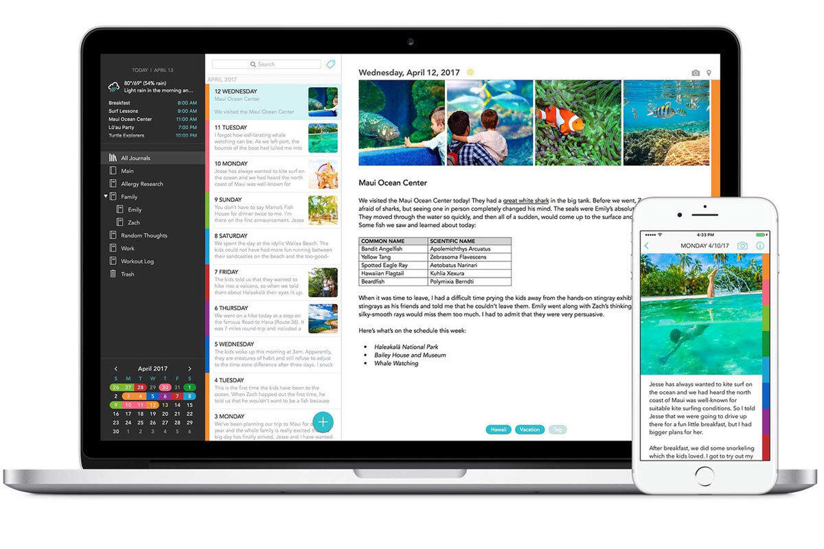 software or app for mac to create journal