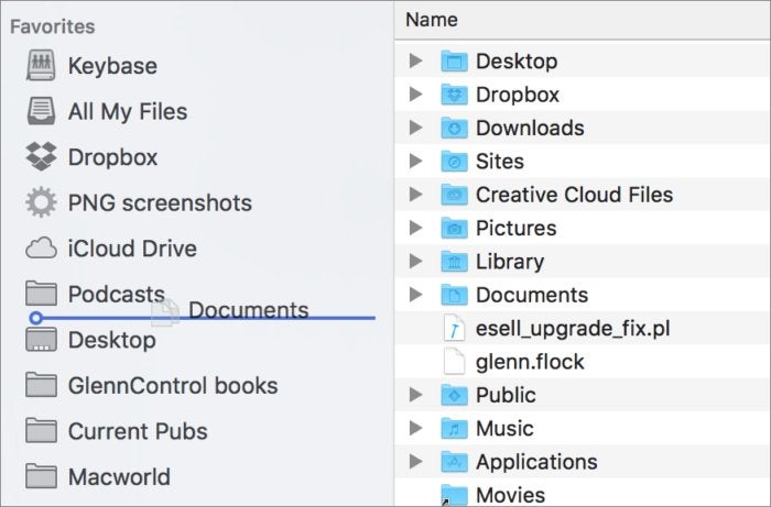 mac911 adding stuff to sidebar