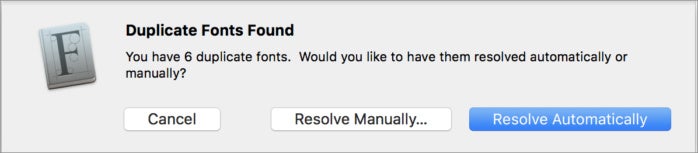 mac911 font book remove duplicates