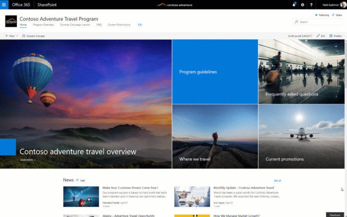 get started with SharePoint communication sites