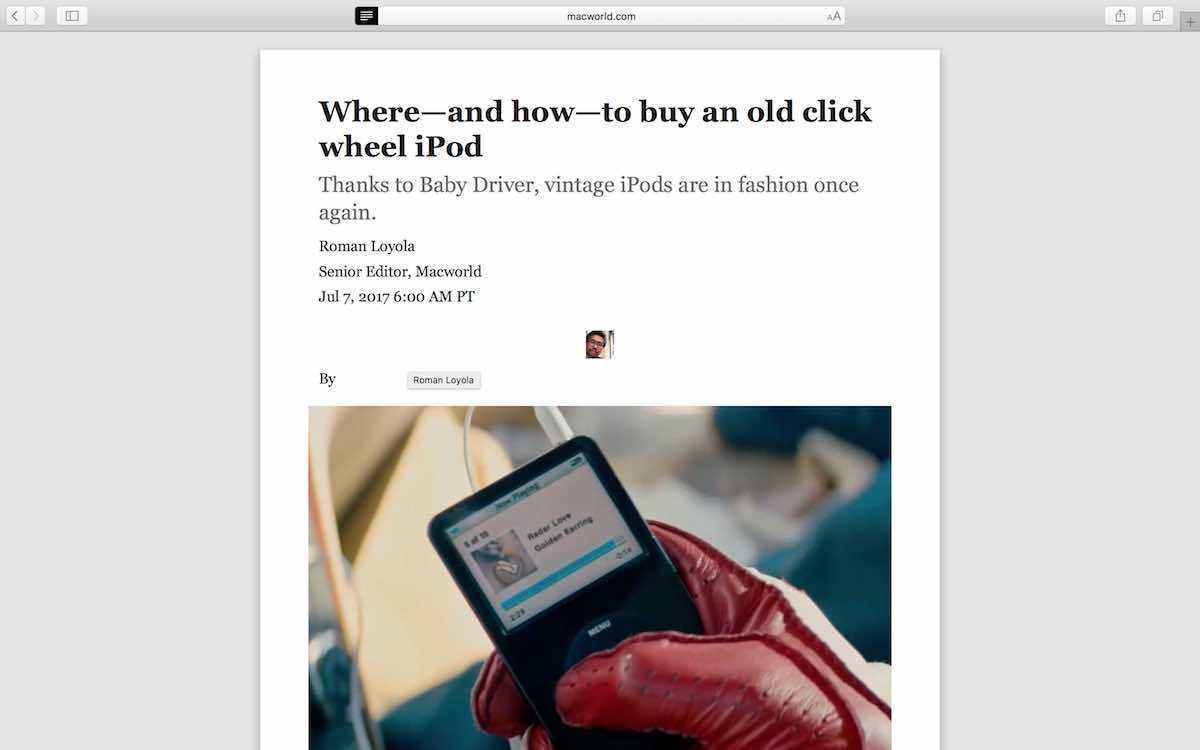 reader in safari