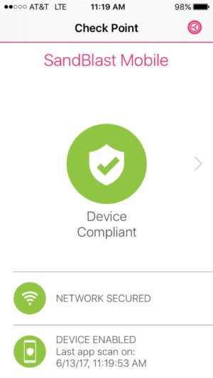 sandblast mobile phone status screen