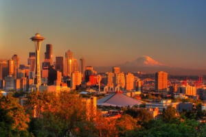 Seattle skyline sunset [ CC BY 2.0 / manleyaudio ]
