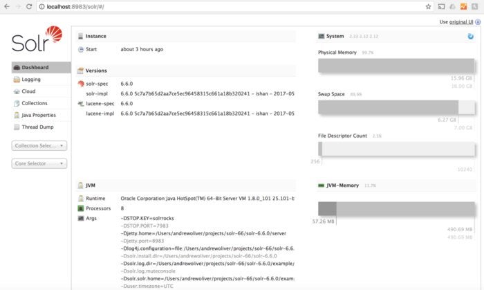 solr gui admin