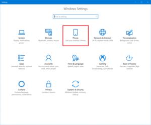 windows 10 conect your phone