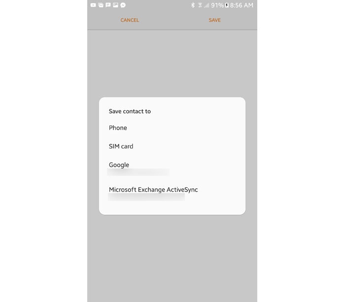 Android backup Contacts app Samsung phones