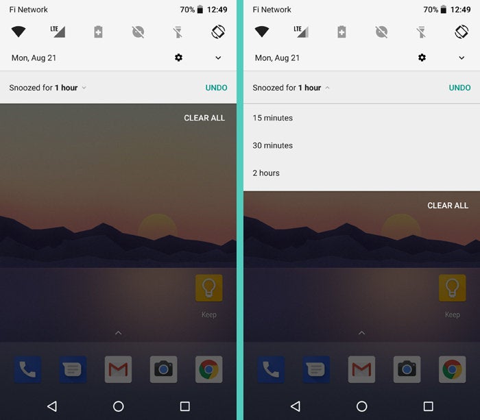Android 8.0 Oreo: Notification Snoozing Options