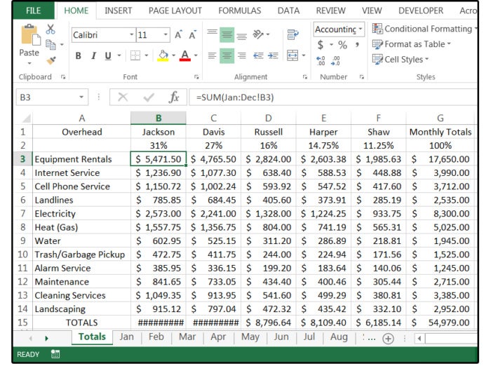 05 the complete year to date workbook with formulas