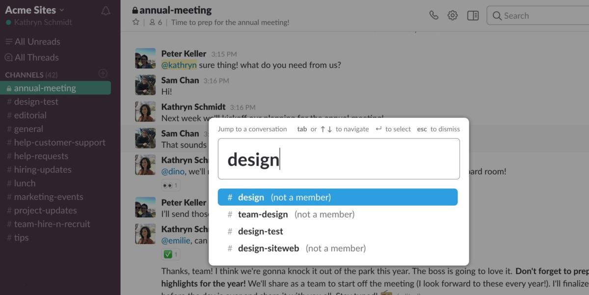 Slack quick switcher