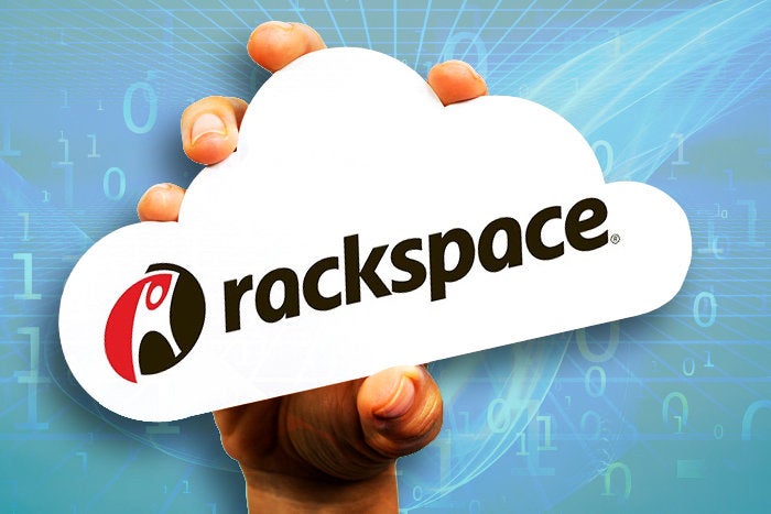 hand holding paper cloud for RackSpace logo