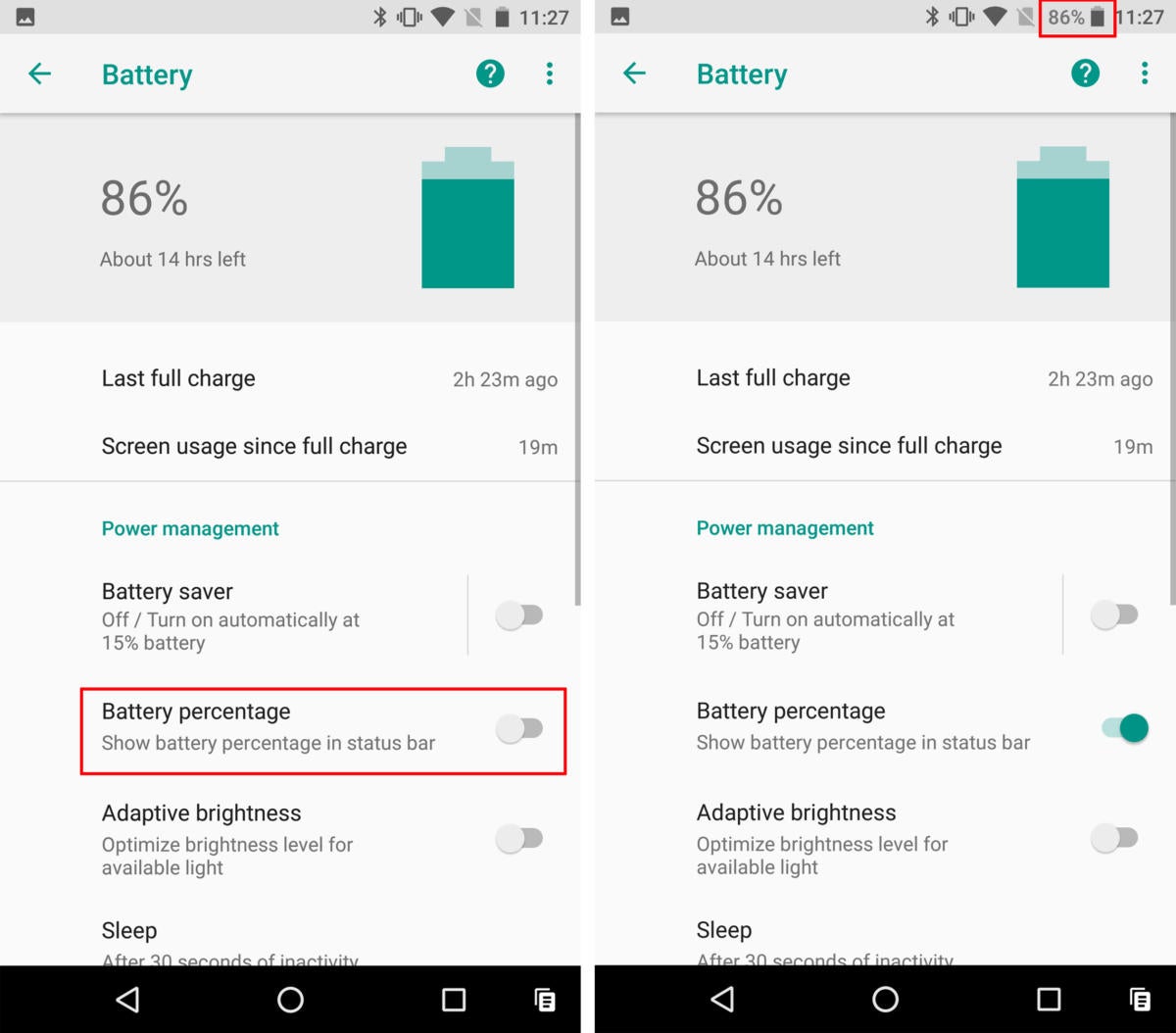 android o battery percent