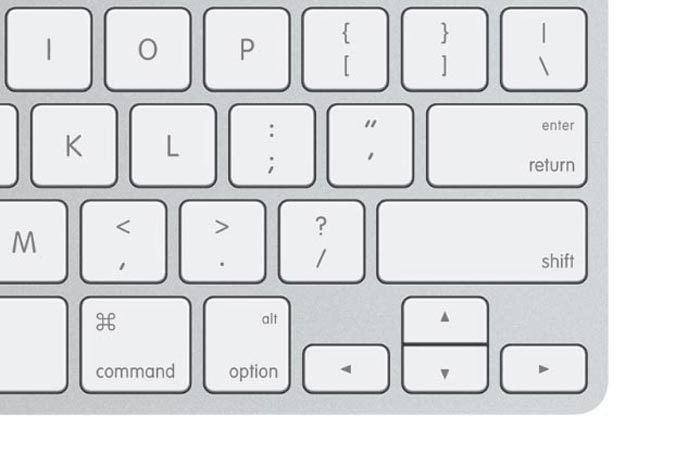 apple keyboard lower corner