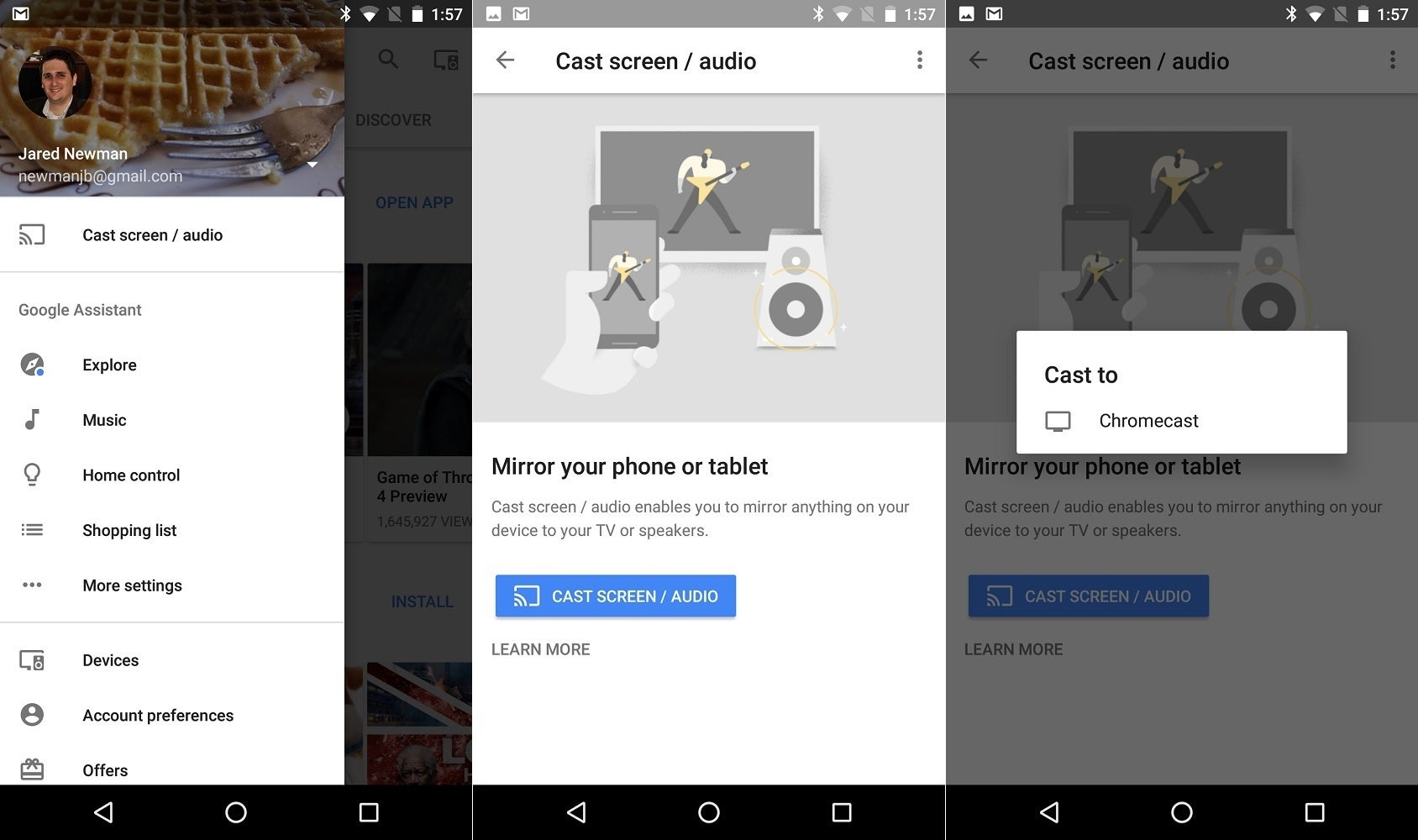 cast to chromecast from android chrome