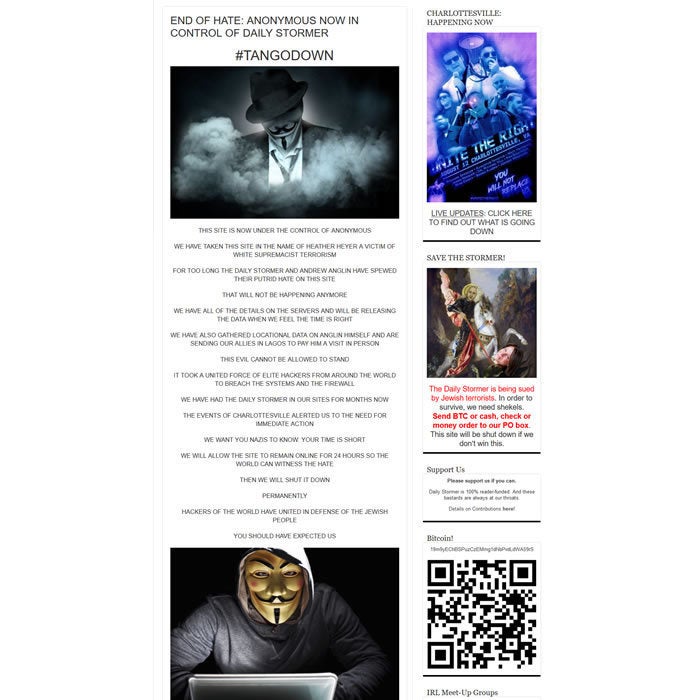 daily stormer anonymous hacking claim