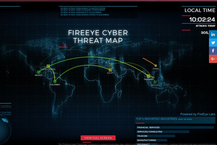 fireeye cyber threat map