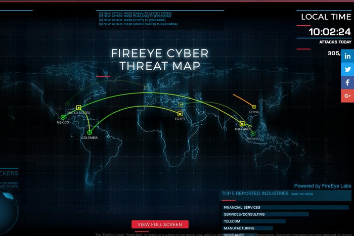 fireeye cyber attack maps