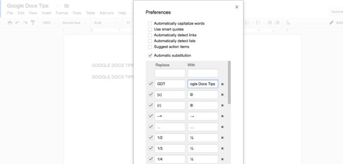 google docs tips write repeated text