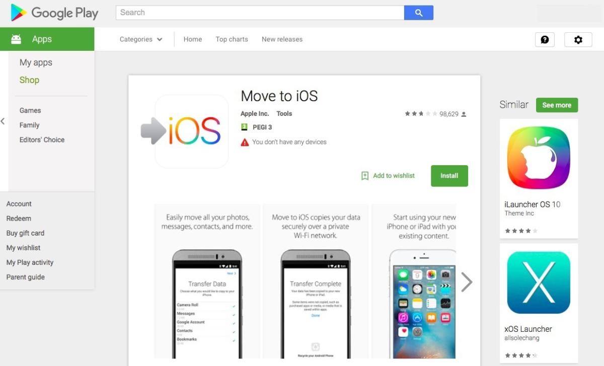 Move to ios