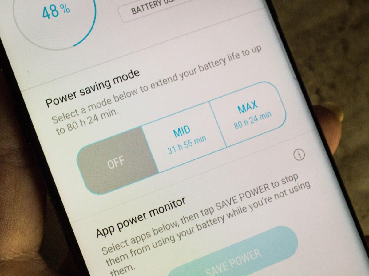 Galaxy S8 power saving mode
