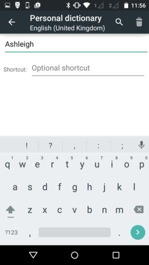 Google-Android-personal-dictionary