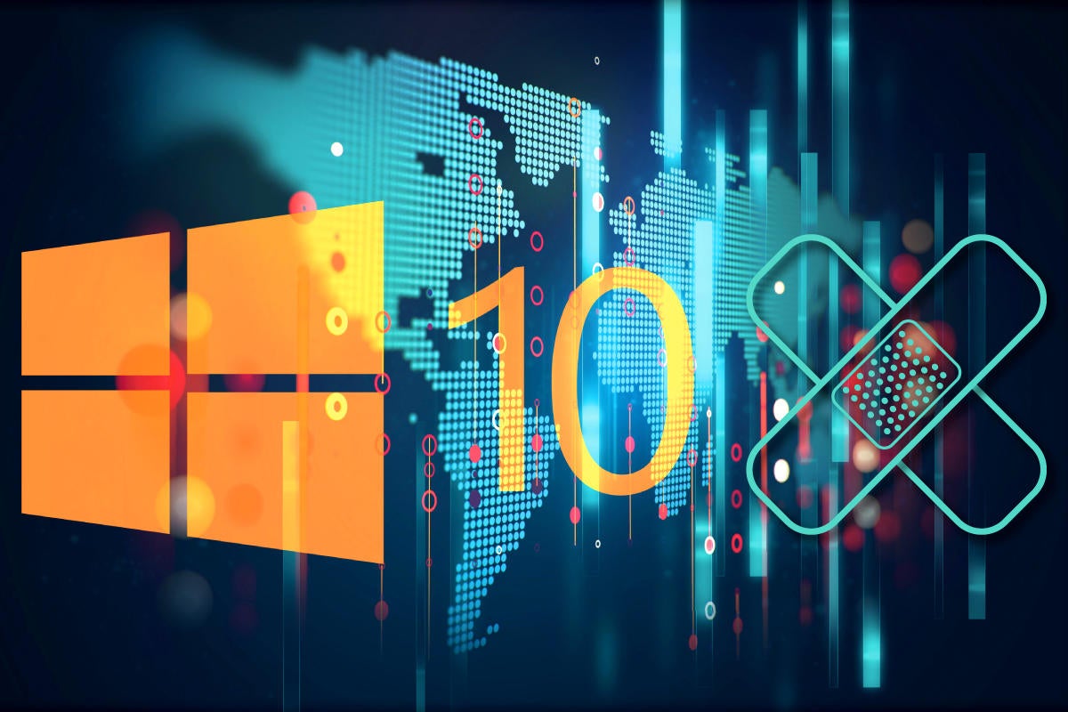 Microsoft Windows 10 logo bandage data map