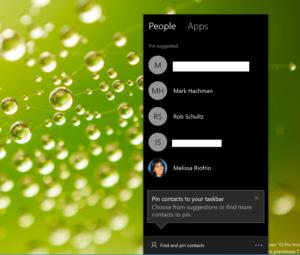 Microsoft Windows 10 my people selected people privacy