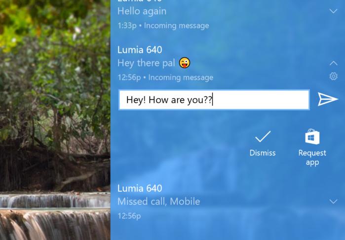 windows 10 and phone respond right in notifications